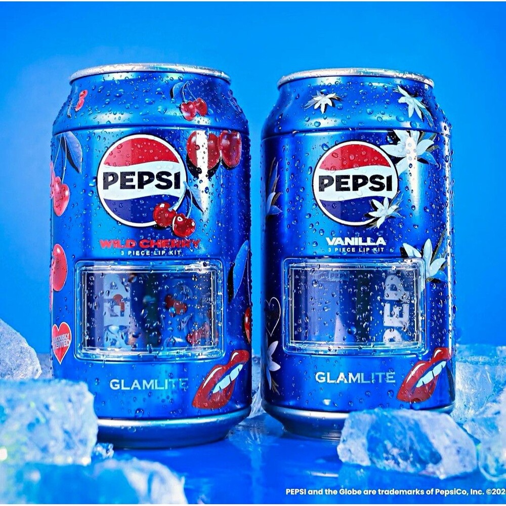 GLAMLITE x Pepsi Lip Kit Sets Duo Vanilla & Wild Cherry Lip Kits Brand New!